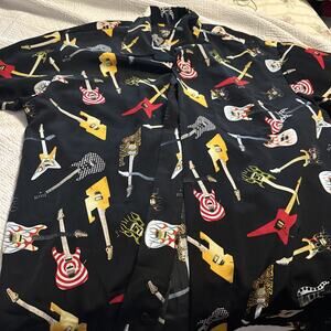 DRAGONFLY X HARD ROCK CAFE SAN DIEGO Men Large ROCK ELECTRIC GUITAR AOP Shirt